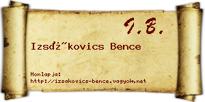 Izsákovics Bence névjegykártya